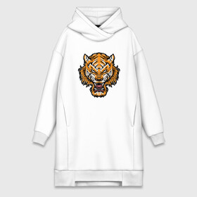 Платье-худи хлопок с принтом Cool Tiger ,  |  | 2022 | animal | cat | lion | tiger | год тигра | животные | зубы | кот | кошка | лев | охотник | полосатый | природа | тигр | тигренок | тигрица | хищник