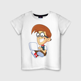 Детская футболка хлопок с принтом Довольный программист , 100% хлопок | круглый вырез горловины, полуприлегающий силуэт, длина до линии бедер | java c | день программиста | компьютер | компьюторщик | программист | языки программирования