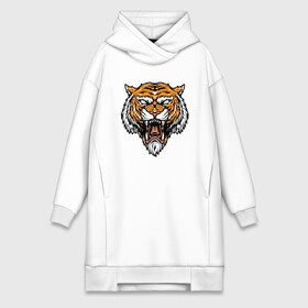 Платье-худи хлопок с принтом Boss Tiger ,  |  | 2022 | animal | cat | lion | tiger | год тигра | животные | зубы | кот | кошка | лев | охотник | полосатый | природа | тигр | тигренок | тигрица | хищник