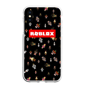 Чехол для iPhone XS Max матовый с принтом ROBLOX PATTERN | РОБЛОКС (Z) , Силикон | Область печати: задняя сторона чехла, без боковых панелей | Тематика изображения на принте: game | gamer | pattern | roblox | simulator | игра | конструктор | паттерн | роблок | роблокс | симулятор | строительство | фигура