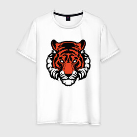 Мужская футболка хлопок с принтом Мой Тигр , 100% хлопок | прямой крой, круглый вырез горловины, длина до линии бедер, слегка спущенное плечо. | 2022 | animal | cat | lion | tiger | год тигра | животные | зубы | кот | кошка | лев | охотник | полосатый | природа | тигр | тигренок | тигрица | хищник