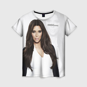 Женская футболка 3D с принтом Ким Кардашьян  , 100% полиэфир ( синтетическое хлопкоподобное полотно) | прямой крой, круглый вырез горловины, длина до линии бедер | armenian | beautiful | celebrity | family | kardashian | kim kardashian | армянка | знаменитость | кардашьян | ким кардашьян | красивая | семейство