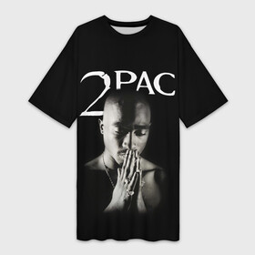 Платье-футболка 3D с принтом TUPAC ,  |  | 2pac | black | gangsta | hip hop | legend | music | rap | shakur | tupac | usa | гангстер | музыка | рэп | сша | тупак | хип хоп | шакур
