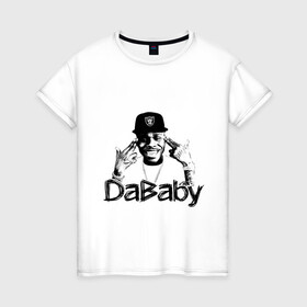 Женская футболка хлопок с принтом DaBaby , 100% хлопок | прямой крой, круглый вырез горловины, длина до линии бедер, слегка спущенное плечо | baby jesus | dababy | rapper dababy | джонатан линдейл кирк | рэп | рэпер