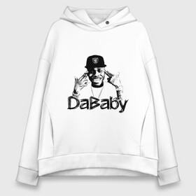 Женское худи Oversize хлопок с принтом DaBaby , френч-терри — 70% хлопок, 30% полиэстер. Мягкий теплый начес внутри —100% хлопок | боковые карманы, эластичные манжеты и нижняя кромка, капюшон на магнитной кнопке | baby jesus | dababy | rapper dababy | джонатан линдейл кирк | рэп | рэпер