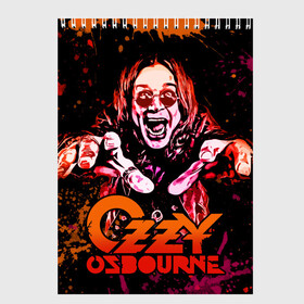 Скетчбук с принтом Ozzy Osbourne , 100% бумага
 | 48 листов, плотность листов — 100 г/м2, плотность картонной обложки — 250 г/м2. Листы скреплены сверху удобной пружинной спиралью | Тематика изображения на принте: black sabbath | hard rock | heavy metal | john michael osbourne | ozzy osbourne | джон майкл осборн | оззи осборн | хард рок | хеви метал