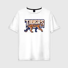Женская футболка хлопок Oversize с принтом Tigers , 100% хлопок | свободный крой, круглый ворот, спущенный рукав, длина до линии бедер
 | 2022 | animal | cat | lion | tiger | год тигра | животные | зверь | зубы | кот | кошка | лев | новый год | охотник | полосатый | природа | тигр | тигренок | тигрица | хищник
