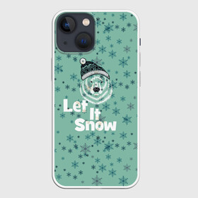 Чехол для iPhone 13 mini с принтом Зима снежинки ,  |  | let it snow | зима | идёт снег | медведь | метель | нг | новый год | рождество | снег | снегопад | снежинки