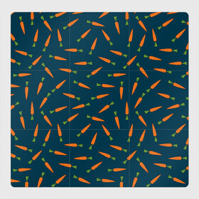 Магнитный плакат 3Х3 с принтом Морковки паттерн , Полимерный материал с магнитным слоем | 9 деталей размером 9*9 см | carrot | веган | вегетарианец | еда | зож | морковка | морковки | паттерн | правильное питание | темный принт