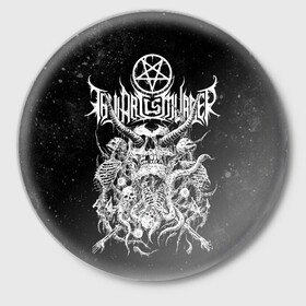 Значок с принтом Thy Art Is Murder ,  металл | круглая форма, металлическая застежка в виде булавки | Тематика изображения на принте: death metal | deathcore | thy art is murder | группы | дэткор | метал | музыка | рок