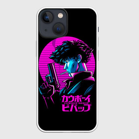 Чехол для iPhone 13 mini с принтом Спайк Шпигель, Ковбой Бибоп ,  |  | anime | cowboy bebop | lets jam | space cowboy | swordfish | аниме | ковбой бибоп | ковбойский бибоп | космический ковбой | манга | неон | ретро | спайк шпигель