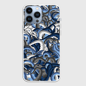 Чехол для iPhone 13 Pro Max с принтом Синий камуфляж с щупальцами ,  |  | камуфляж | ктулху | милитари | море | морской | осьминог | рыбак | щупальца
