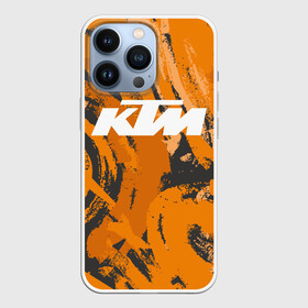 Чехол для iPhone 13 Pro с принтом KTM | КТМ (Z) ,  |  | Тематика изображения на принте: enduro | grange | ktm | moto | moto sport | motocycle | sportmotorcycle | гранж | ктм | мото | мото спорт | мотоспорт | спорт мото