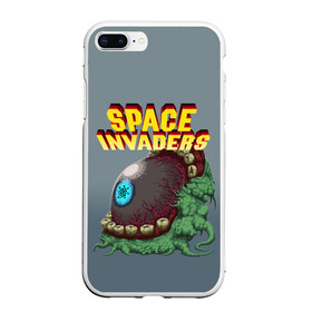 Чехол для iPhone 7Plus/8 Plus матовый с принтом Boss | Space Invaders | Old game (Z) , Силикон | Область печати: задняя сторона чехла, без боковых панелей | Тематика изображения на принте: boss | dendy | invaders | nintendo | shootem up | space invaders | денди | захватчики | космические захватчики | су имбэ | чужаки