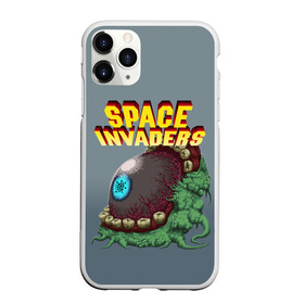 Чехол для iPhone 11 Pro матовый с принтом Boss | Space Invaders | Old game (Z) , Силикон |  | Тематика изображения на принте: boss | dendy | invaders | nintendo | shootem up | space invaders | денди | захватчики | космические захватчики | су имбэ | чужаки