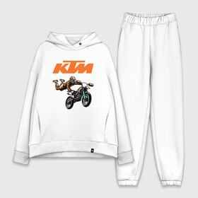 Женский костюм хлопок Oversize с принтом KTM | МОТОКРОСС (Z) ,  |  | enduro | ktm | moto | moto sport | motocycle | sportmotorcycle | ктм | мото | мото спорт | мотоспорт | спорт мото