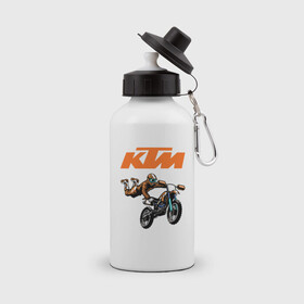 Бутылка спортивная с принтом KTM | МОТОКРОСС (Z) , металл | емкость — 500 мл, в комплекте две пластиковые крышки и карабин для крепления | enduro | ktm | moto | moto sport | motocycle | sportmotorcycle | ктм | мото | мото спорт | мотоспорт | спорт мото