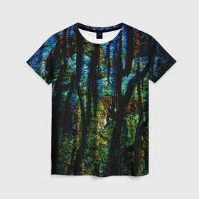 Женская футболка 3D с принтом Разноцветная гора , 100% полиэфир ( синтетическое хлопкоподобное полотно) | прямой крой, круглый вырез горловины, длина до линии бедер | горы | необычные скалы | разбитый камень | разноцветные камни | сине желтые горы | текстура камня