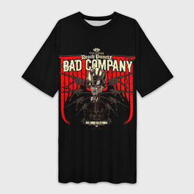 Платье-футболка 3D с принтом BAD COMPANY  Five Finger Death Punch ,  |  | 5fdp | 5фдп | ffdp | five finger death punch | ivan lewis greening | ivan moody | айвен льюис грининг | метал группа | рок группа | файв фингер дед панч | ффдп