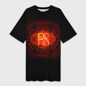 Платье-футболка 3D с принтом F8  Five Finger Death Punch ,  |  | 5fdp | 5фдп | ffdp | five finger death punch | ivan lewis greening | ivan moody | айвен льюис грининг | метал группа | рок группа | файв фингер дед панч | ффдп