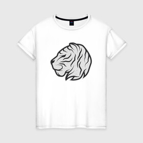 Женская футболка хлопок с принтом Mystic Tiger , 100% хлопок | прямой крой, круглый вырез горловины, длина до линии бедер, слегка спущенное плечо | 2022 | animal | cat | lion | tiger | год тигра | животные | зверь | зубы | кот | кошка | лев | охотник | полосатый | природа | тигр | тигренок | тигрица | хищник