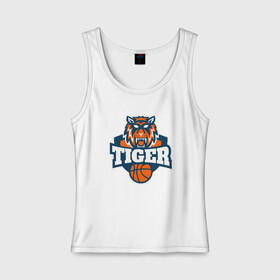 Женская майка хлопок с принтом Tiger Basketball , 95% хлопок, 5% эластан |  | 2022 | animal | basketball | cat | lion | nba | tiger | баскетбол | год тигра | животные | зверь | зубы | кот | кошка | лев | нба | охотник | полосатый | природа | спорт | тигр | тигренок | тигрица | хищник