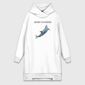 Платье-худи хлопок с принтом Дельфин ,  |  | aspire | dolphin | inspire | дельфин | морской житель