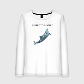 Женский лонгслив хлопок с принтом Дельфин , 100% хлопок |  | aspire | dolphin | inspire | дельфин | морской житель