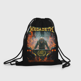 Рюкзак-мешок 3D с принтом Megadeth , 100% полиэстер | плотность ткани — 200 г/м2, размер — 35 х 45 см; лямки — толстые шнурки, застежка на шнуровке, без карманов и подкладки | megadeth | metal | trash metal | группы | метал | музыка | рок | треш метал