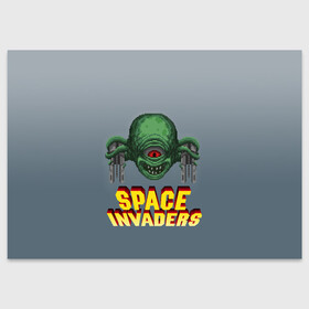 Поздравительная открытка с принтом Space Invaders | Old game (Z) , 100% бумага | плотность бумаги 280 г/м2, матовая, на обратной стороне линовка и место для марки
 | Тематика изображения на принте: dendy | invaders | nintendo | shootem up | space invaders | денди | захватчики | космические захватчики | су имбэ | чужаки