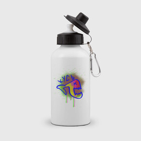Бутылка спортивная с принтом граффити рыба , металл | емкость — 500 мл, в комплекте две пластиковые крышки и карабин для крепления | Тематика изображения на принте: арт | баллон | граффити | кусь | рыба