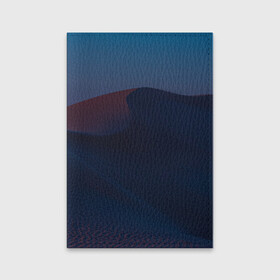 Обложка для паспорта матовая кожа с принтом Ночная пустыня дюна на рассвете , натуральная матовая кожа | размер 19,3 х 13,7 см; прозрачные пластиковые крепления | Тематика изображения на принте: desert | dune | night | sunrise | sunset | барханы | дюна | закат | ночь | песок | пустыня | рассвет