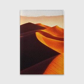 Обложка для паспорта матовая кожа с принтом Пустыня дюна барханы , натуральная матовая кожа | размер 19,3 х 13,7 см; прозрачные пластиковые крепления | Тематика изображения на принте: desert | dune | барханы | дюна | песок | пустыня