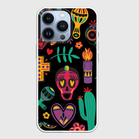 Чехол для iPhone 13 Pro с принтом Весёлый и бодрый Хэллоуин ,  |  | весёлый | кактус | маракас | мертвецы | праздник | тематика | хэллоуин | череп