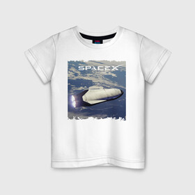 Детская футболка хлопок с принтом Революция в космосе , 100% хлопок | круглый вырез горловины, полуприлегающий силуэт, длина до линии бедер | cosmos | flight | planet | revolution | space x | космос | планета | революция