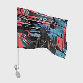 Флаг для автомобиля с принтом Point Disarray |Буйство красок , 100% полиэстер | Размер: 30*21 см | awp | counter strike | cs go | skin cs | team cs | скины оружия
