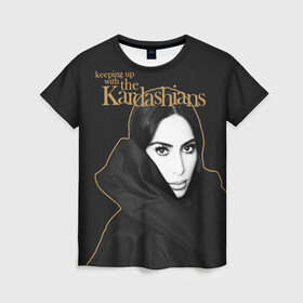 Женская футболка 3D с принтом Ким Кардашьян  , 100% полиэфир ( синтетическое хлопкоподобное полотно) | прямой крой, круглый вырез горловины, длина до линии бедер | armenian | black dress | celebrity | kardashian family | kim kardashian | армянка | знаменитость | ким кардашьян | семейство кардашьян | черное платье