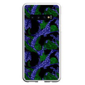 Чехол для Samsung Galaxy S10 с принтом Абстрактный темный в горох , Силикон | Область печати: задняя сторона чехла, без боковых панелей | Тематика изображения на принте: абстрактный | арт | в горох | детский | зеленый | модный | современный | фиолетовый