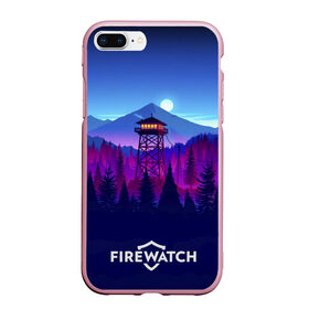 Чехол для iPhone 7Plus/8 Plus матовый с принтом Purplewatch , Силикон | Область печати: задняя сторона чехла, без боковых панелей | firewatch | gamers | games | вышка | иллюстрация | лес
