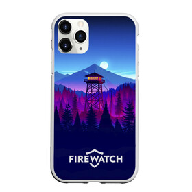 Чехол для iPhone 11 Pro Max матовый с принтом Purplewatch , Силикон |  | firewatch | gamers | games | вышка | иллюстрация | лес