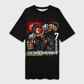 Платье-футболка 3D с принтом Five Finger Death Punch  5FDP ,  |  | 5fdp | 5фдп | ffdp | five finger death punch | ivan lewis greening | ivan moody | айвен льюис грининг | метал группа | рок группа | файв фингер дед панч | ффдп