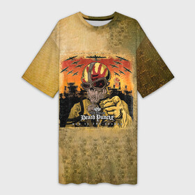Платье-футболка 3D с принтом War Is the Answer  Five Finger Death Punch ,  |  | 5fdp | 5фдп | ffdp | five finger death punch | ivan lewis greening | ivan moody | айвен льюис грининг | метал группа | рок группа | файв фингер дед панч | ффдп