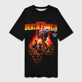 Платье-футболка 3D с принтом Five Finger Death Punch – Purgatory: Tales From The Pit ,  |  | 5fdp | 5фдп | ffdp | five finger death punch | ivan lewis greening | ivan moody | айвен льюис грининг | метал группа | рок группа | файв фингер дед панч | ффдп