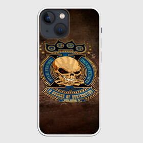 Чехол для iPhone 13 mini с принтом A Decade of Destruction   Five Finger Death Punch ,  |  | Тематика изображения на принте: 5fdp | 5фдп | ffdp | five finger death punch | ivan lewis greening | ivan moody | айвен льюис грининг | метал группа | рок группа | файв фингер дед панч | ффдп