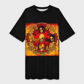 Платье-футболка 3D с принтом Pre Emptive Strike  Five Finger Death Punch ,  |  | 5fdp | 5фдп | ffdp | five finger death punch | ivan lewis greening | ivan moody | айвен льюис грининг | метал группа | рок группа | файв фингер дед панч | ффдп