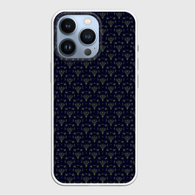 Чехол для iPhone 13 Pro с принтом Темный синий орнамент ,  |  | абстрактный | арабский | арт | арт деко | орнамент | синий | синий орнамент | украшение | этнический