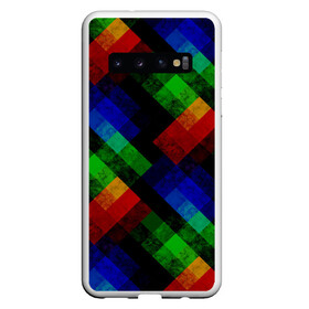 Чехол для Samsung Galaxy S10 с принтом Разноцветный мраморный узор  , Силикон | Область печати: задняя сторона чехла, без боковых панелей | Тематика изображения на принте: абстрактный | зеленый | красный | мраморный | пэчворк | радужный | разноцветный | синий | черный