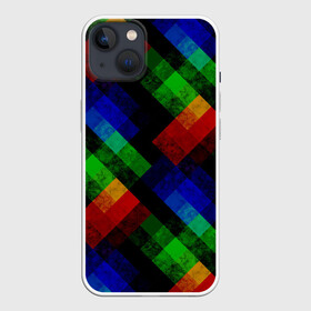 Чехол для iPhone 13 с принтом Разноцветный мраморный узор ,  |  | абстрактный | зеленый | красный | мраморный | пэчворк | радужный | разноцветный | синий | черный
