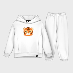 Детский костюм хлопок Oversize с принтом Cute Tiger ,  |  | 2022 | animal | cat | lion | tiger | год тигра | животные | зверь | зубы | кот | кошка | лев | охотник | полосатый | природа | тигр | тигренок | тигрица | хищник