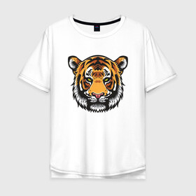 Мужская футболка хлопок Oversize с принтом Стиль Тигра , 100% хлопок | свободный крой, круглый ворот, “спинка” длиннее передней части | 2022 | animal | cat | lion | tiger | год тигра | животные | зверь | зубы | кот | кошка | лев | охотник | полосатый | природа | тигр | тигренок | тигрица | хищник
